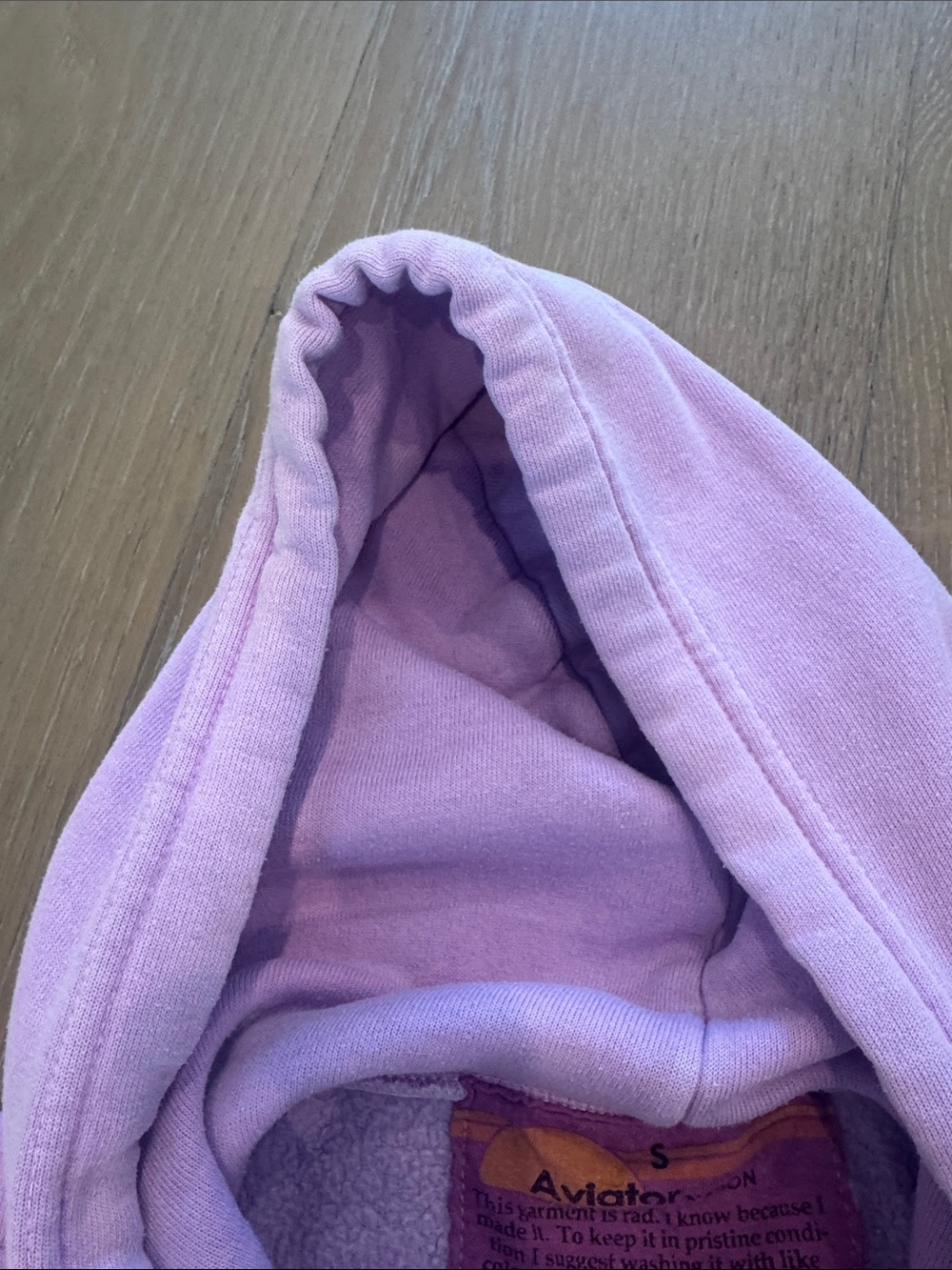 Aviator Nation lavendar Hoodie with Rainbow Chest Emblem - Picture 9 of 16